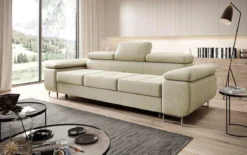 Designer 3er Sofa Siera mit Schlaffunktion in Samt