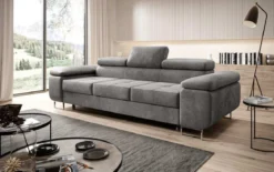 Designer 3er Sofa Siera mit Schlaffunktion in Samt