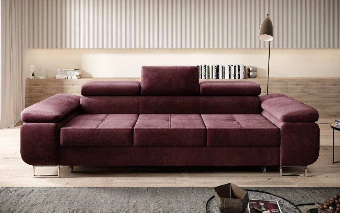 Designer 3er Sofa Siera mit Schlaffunktion in Samt