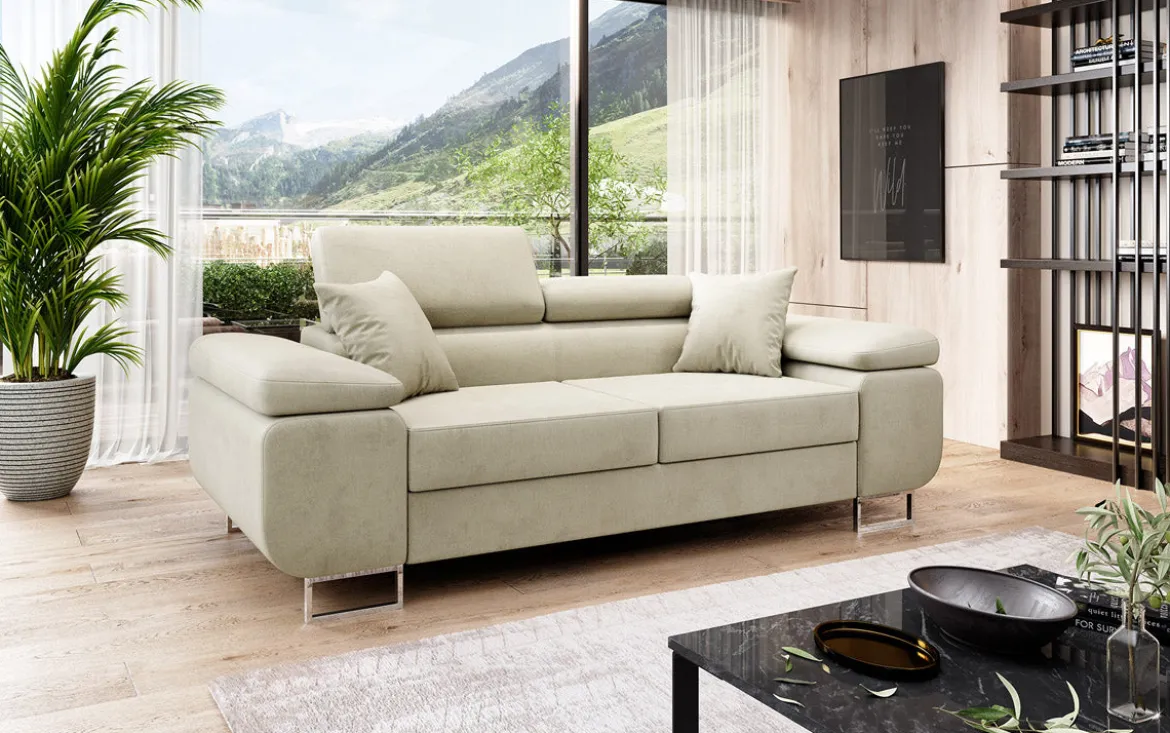 Designer 2er Sofa Siera mit Schlaffunktion in Samt