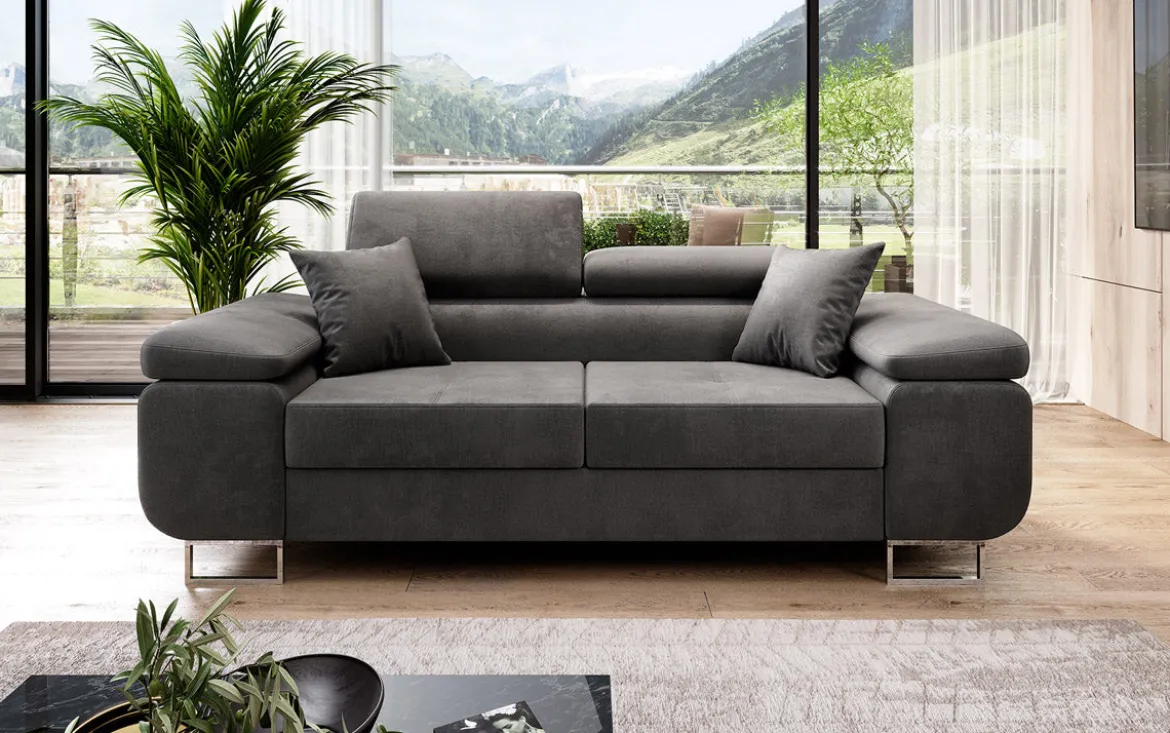 Designer 2er Sofa Siera mit Schlaffunktion in Samt