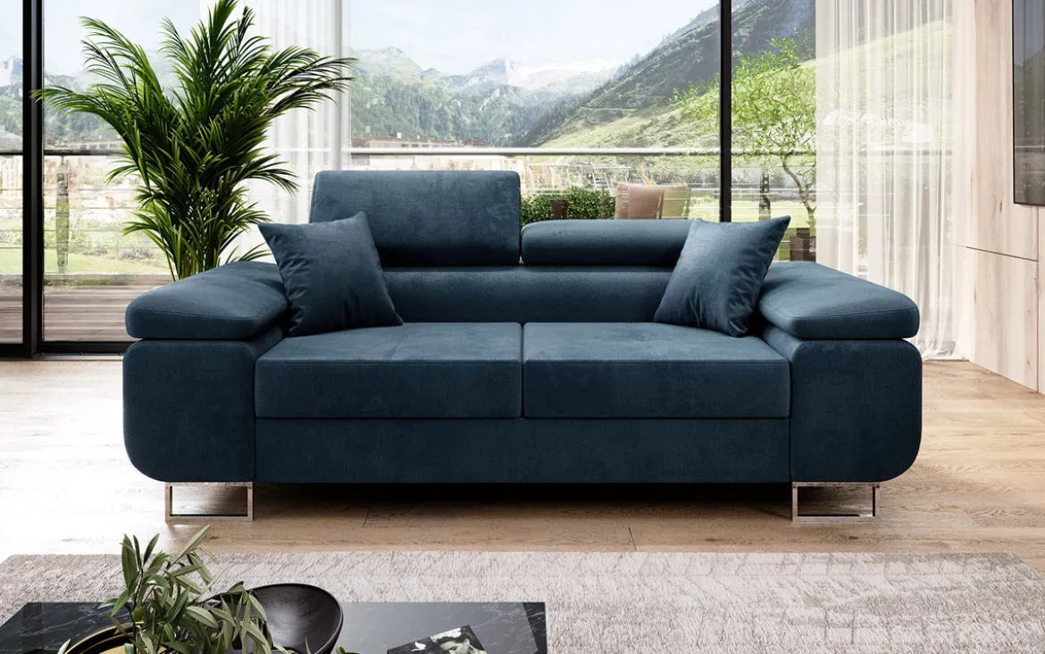 Designer 2er Sofa Siera mit Schlaffunktion in Samt