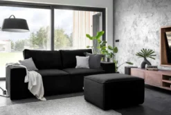 Designer 2er Sofa Solaris mit Stauraum und Schlaffunktion