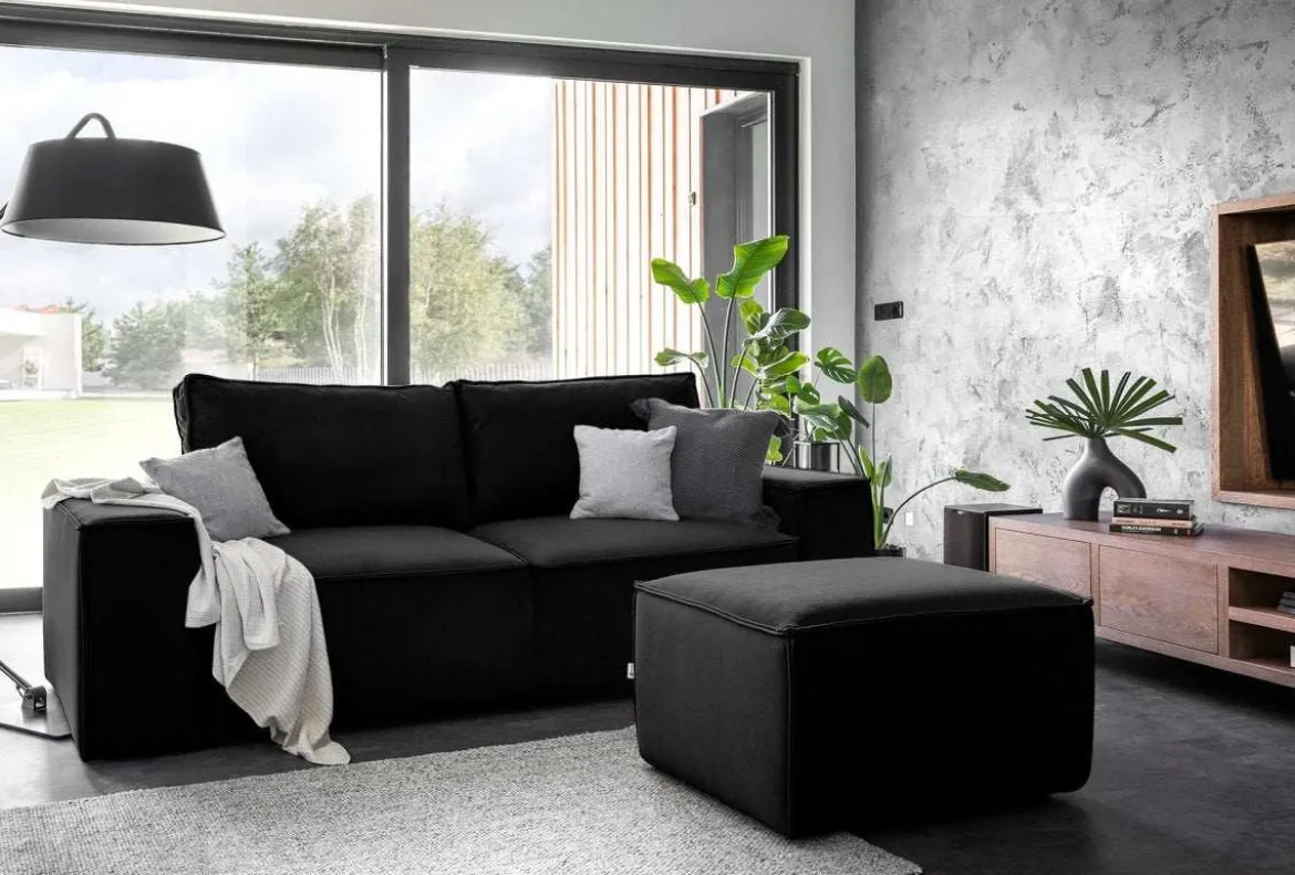 Designer 2er Sofa Solaris mit Stauraum und Schlaffunktion