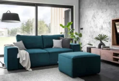 Designer 2er Sofa Solaris mit Stauraum und Schlaffunktion