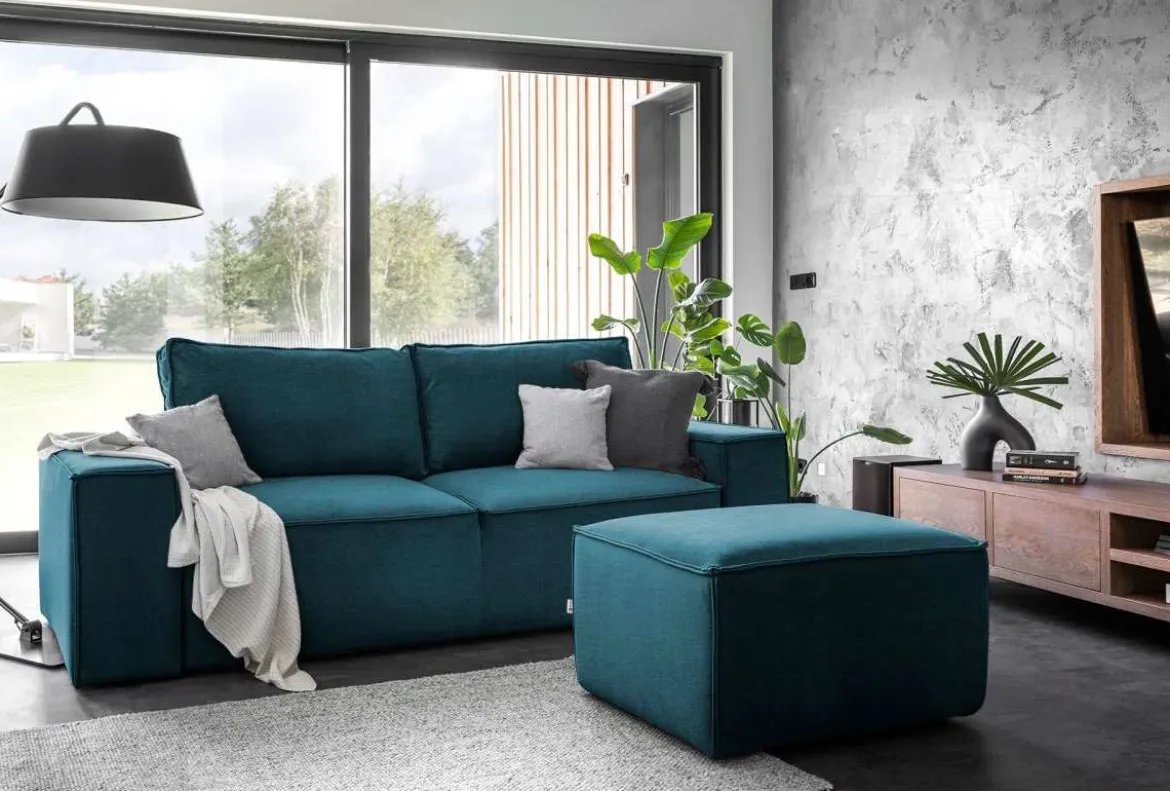 Designer 2er Sofa Solaris mit Stauraum und Schlaffunktion