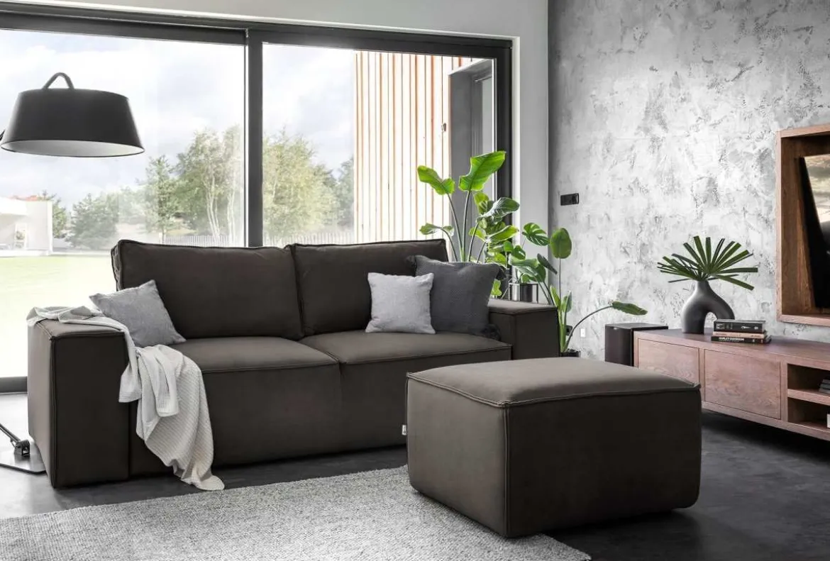 Designer 2er Sofa Solaris mit Stauraum und Schlaffunktion