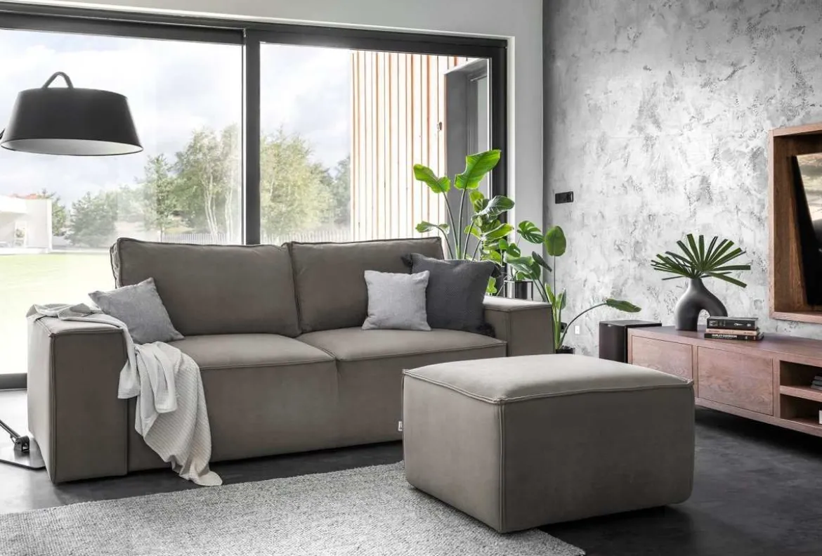Designer 2er Sofa Solaris mit Stauraum und Schlaffunktion