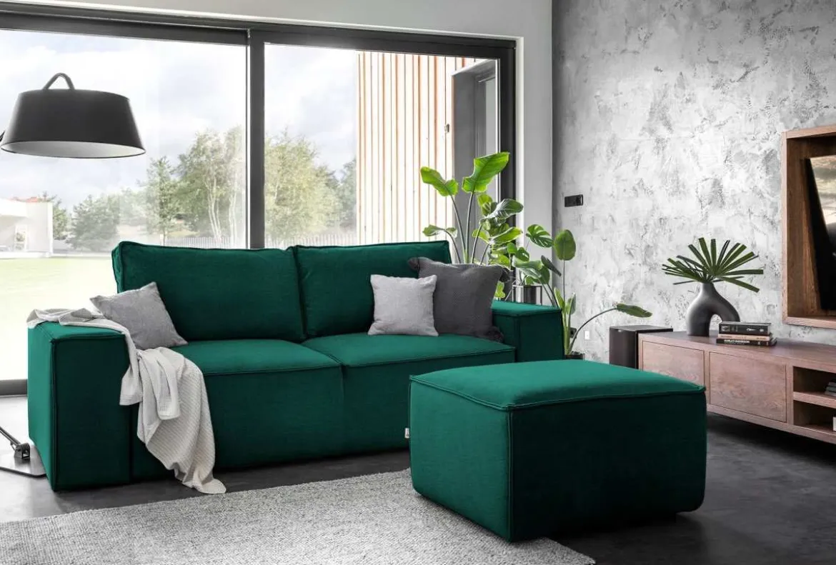 Designer 2er Sofa Solaris mit Stauraum und Schlaffunktion