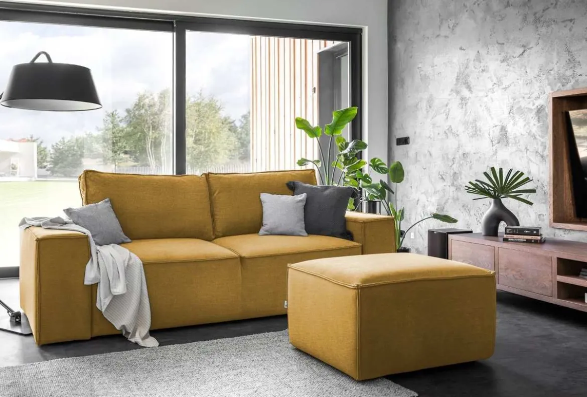 Designer 2er Sofa Solaris mit Stauraum und Schlaffunktion