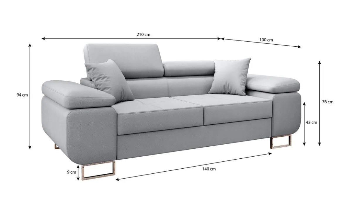 Designer 2er Sofa Triora in Stoff