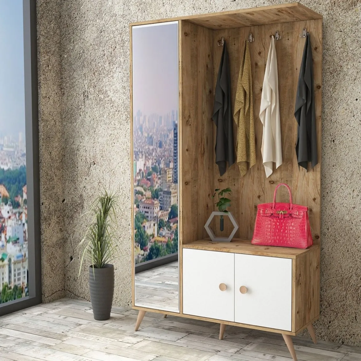 Designer Garderobe Sondrio inkl. Spiegel