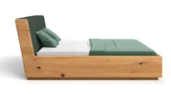 Designer Holzbett Cassian aus massiver Eiche mit Stauraum