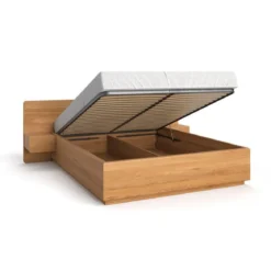 Designer Holzbett Fiona aus massiver Eiche mit Stauraum