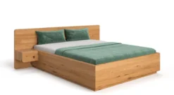 Designer Holzbett Fiona aus massiver Eiche mit Stauraum
