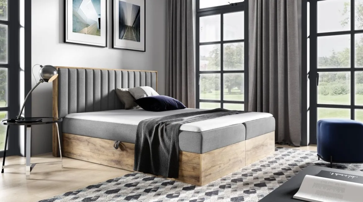 Designer Holzbett Jonah mit Stauraum