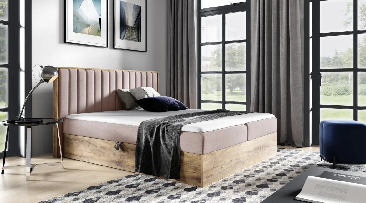 Designer Holzbett Jonah mit Stauraum