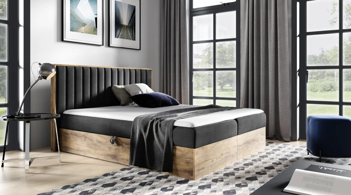 Designer Holzbett Jonah mit Stauraum