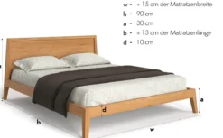 Designer Holzbett Kaja aus massiver Eiche