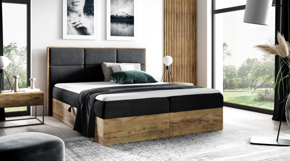 Designer Holzbett Linori mit Stauraum