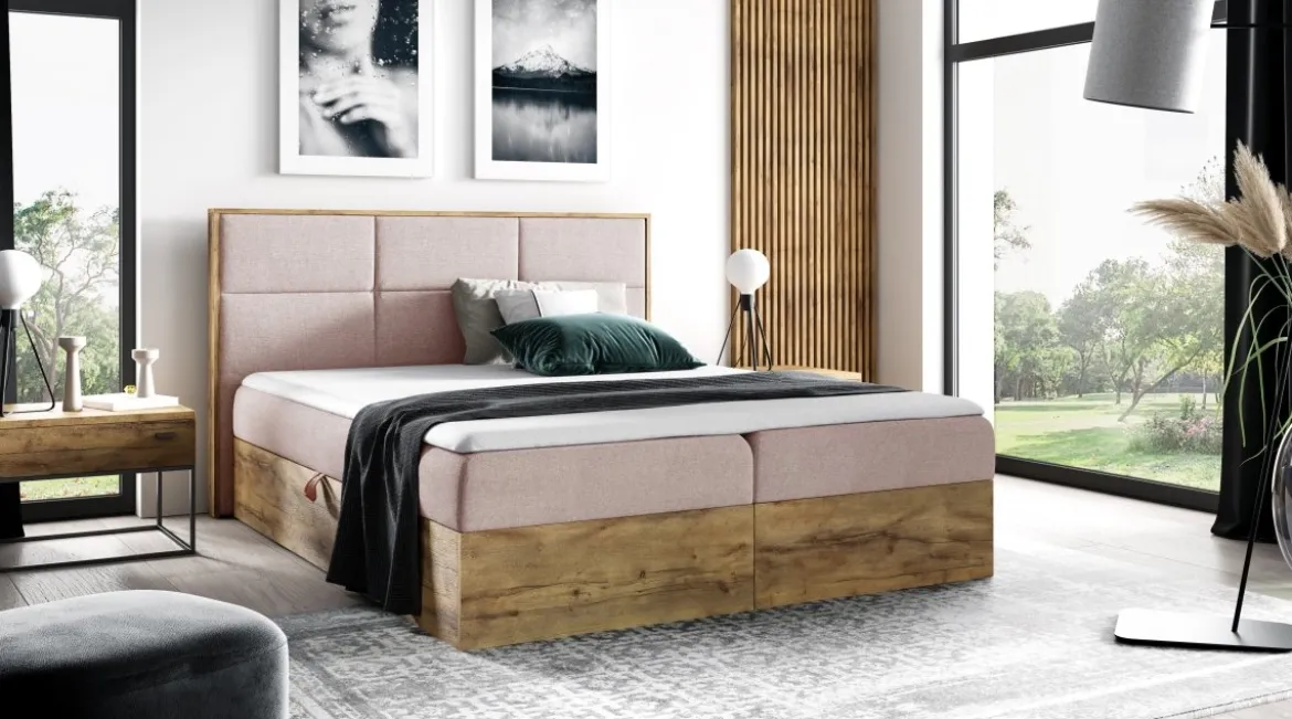 Designer Holzbett Linori mit Stauraum