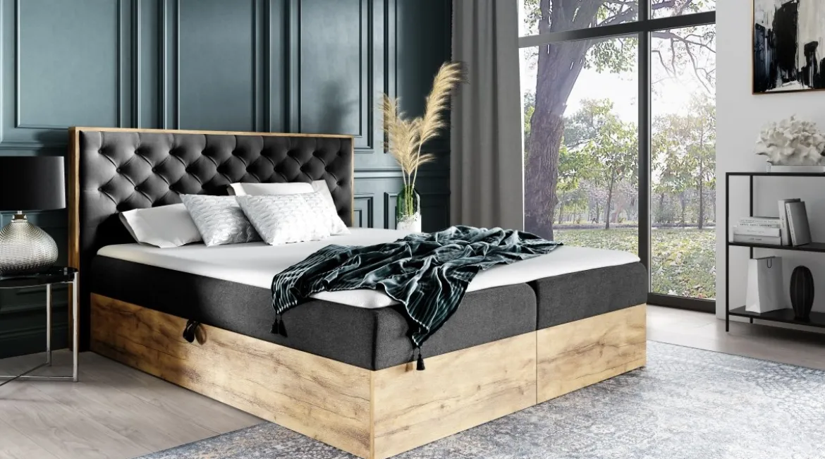 Designer Holzbett Neola mit Stauraum