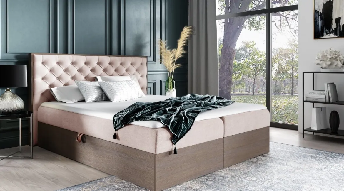 Designer Holzbett Neola mit Stauraum