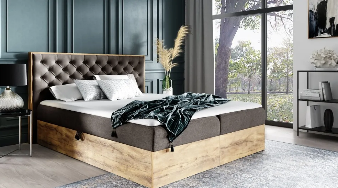 Designer Holzbett Neola mit Stauraum