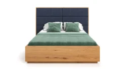 Designer Holzbett Valent aus massiver Eiche mit Stauraum