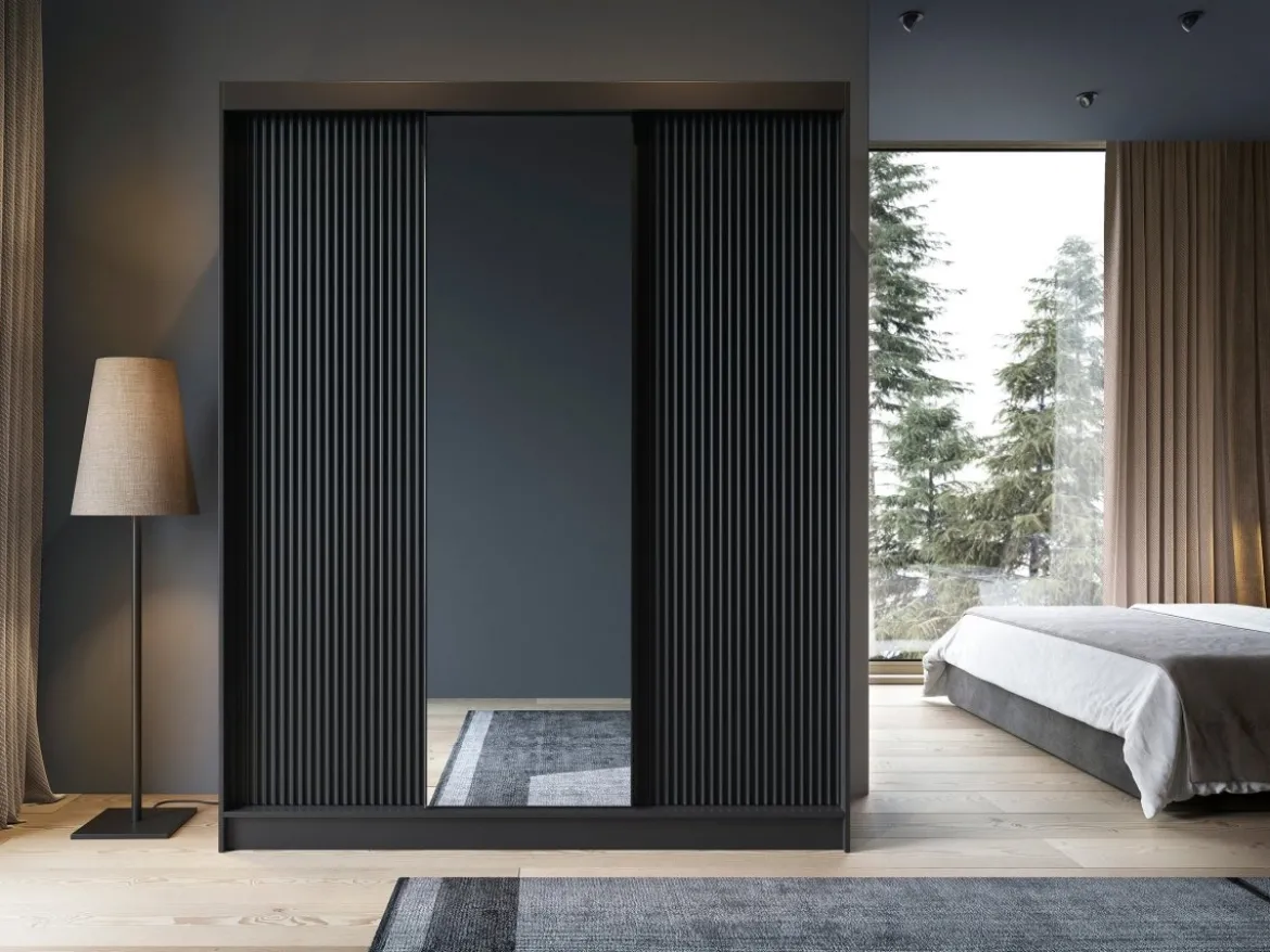 Designer Kleiderschrank Beatrix – Modernes Design in Weiß oder Schwarz mit optionalem Spiege