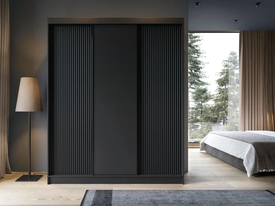 Designer Kleiderschrank Beatrix – Modernes Design in Weiß oder Schwarz mit optionalem Spiege
