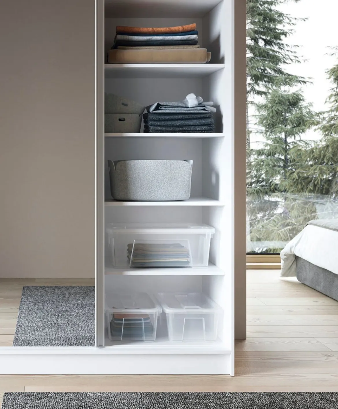 Designer Kleiderschrank Beatrix – Modernes Design in Weiß oder Schwarz mit optionalem Spiege