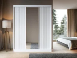 Designer Kleiderschrank Beatrix – Modernes Design in Weiß oder Schwarz mit optionalem Spiege