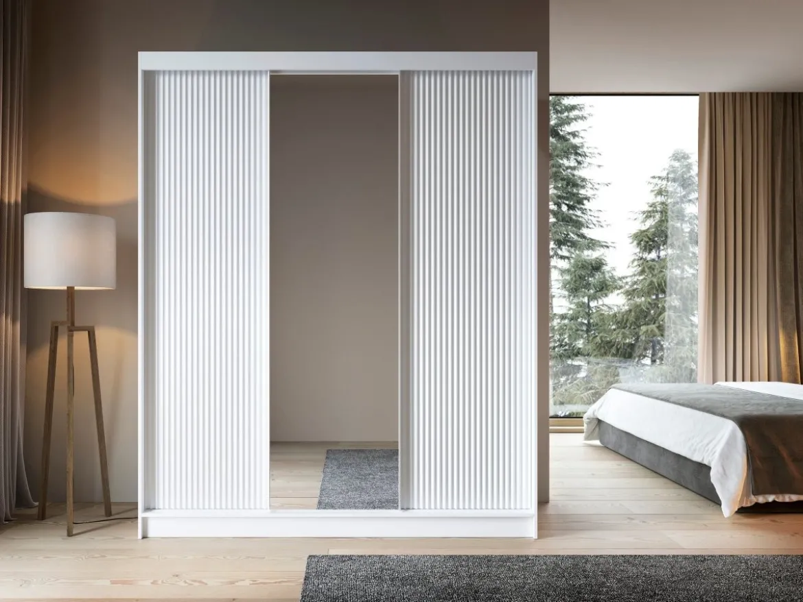 Designer Kleiderschrank Beatrix – Modernes Design in Weiß oder Schwarz mit optionalem Spiege