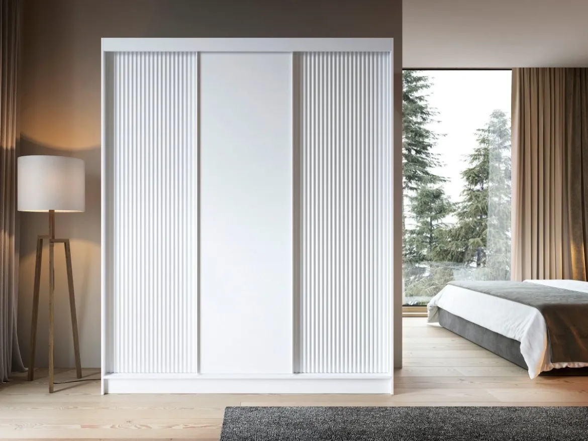 Designer Kleiderschrank Beatrix – Modernes Design in Weiß oder Schwarz mit optionalem Spiege
