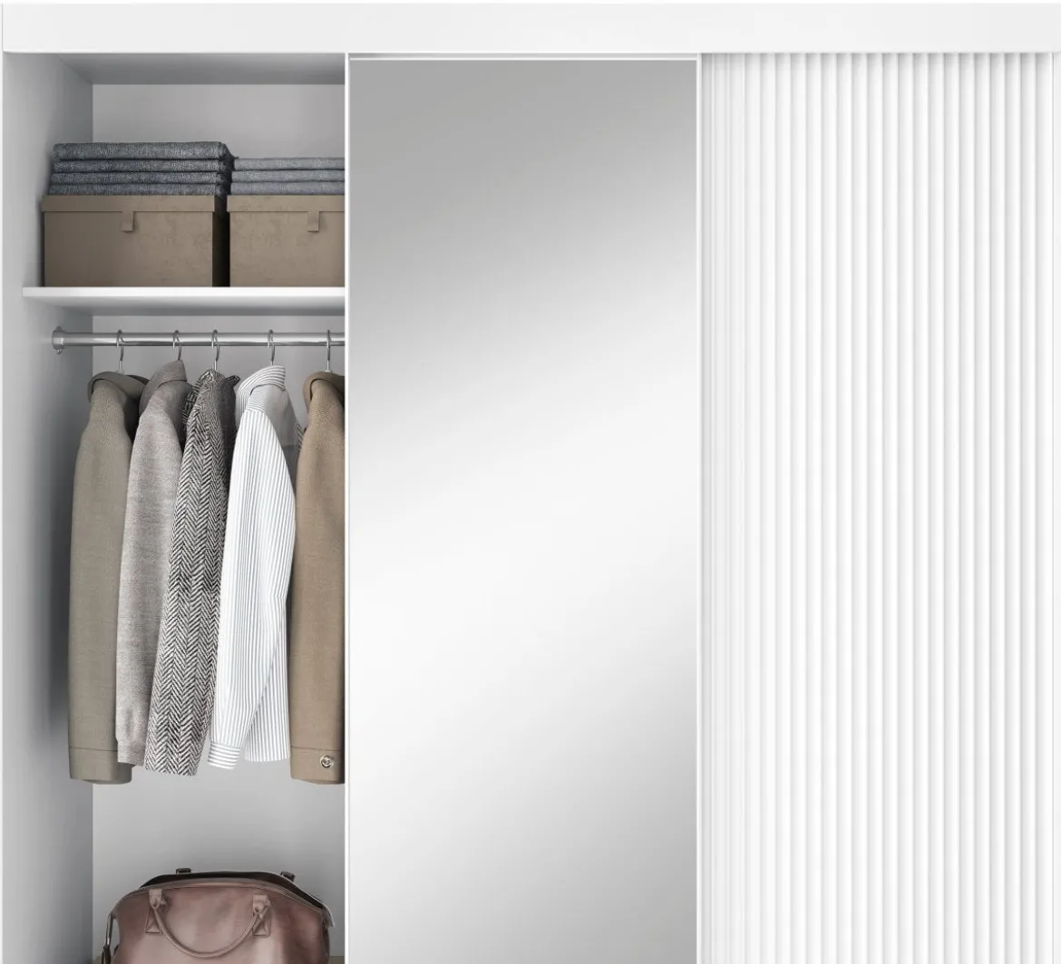 Designer Kleiderschrank Beatrix – Modernes Design in Weiß oder Schwarz mit optionalem Spiege