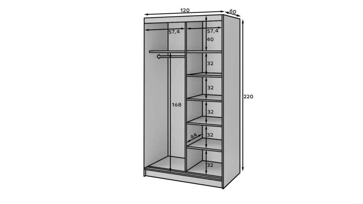 Designer Kleiderschrank Berina – Stilvoller Schiebetürenschrank in Weiß oder Schwarz mit optionalem Spiegel