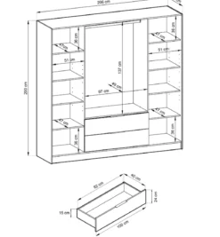 Designer Kleiderschrank Niro 206 cm – Moderne Wandpaneel-Optik mit Stil und Struktur