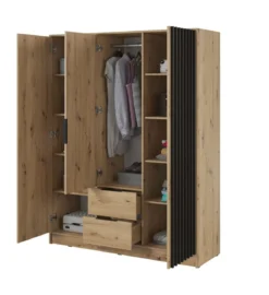 Designer Kleiderschrank Niro 155 cm – Moderne Wandpaneel-Optik mit Stil und Struktur