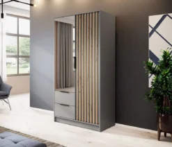 Designer Kleiderschrank Niro 105 cm – Moderne Wandpaneel-Optik mit Stil und Struktur