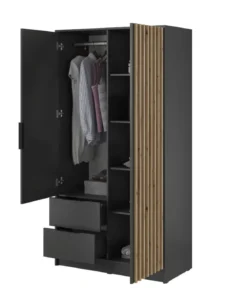 Designer Kleiderschrank Niro 105 cm – Moderne Wandpaneel-Optik mit Stil und Struktur