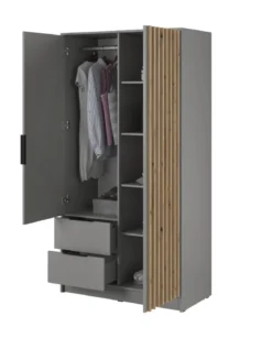 Designer Kleiderschrank Niro 105 cm – Moderne Wandpaneel-Optik mit Stil und Struktur