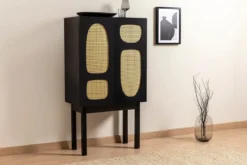 Designer Kommode Jorvella - aus Schwarz beschichtetem Holz