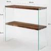 Designer Kommode Kirano - Glasgestell mit Kiefernholz