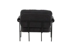 Designer Loungesessel Arvika – Anthrazit, Bouclé mit Stahlgestell