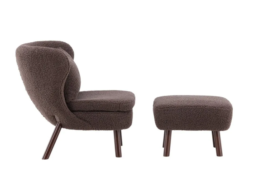 Designer Lounge Sessel Eldvik – Teddy-Optik Braun