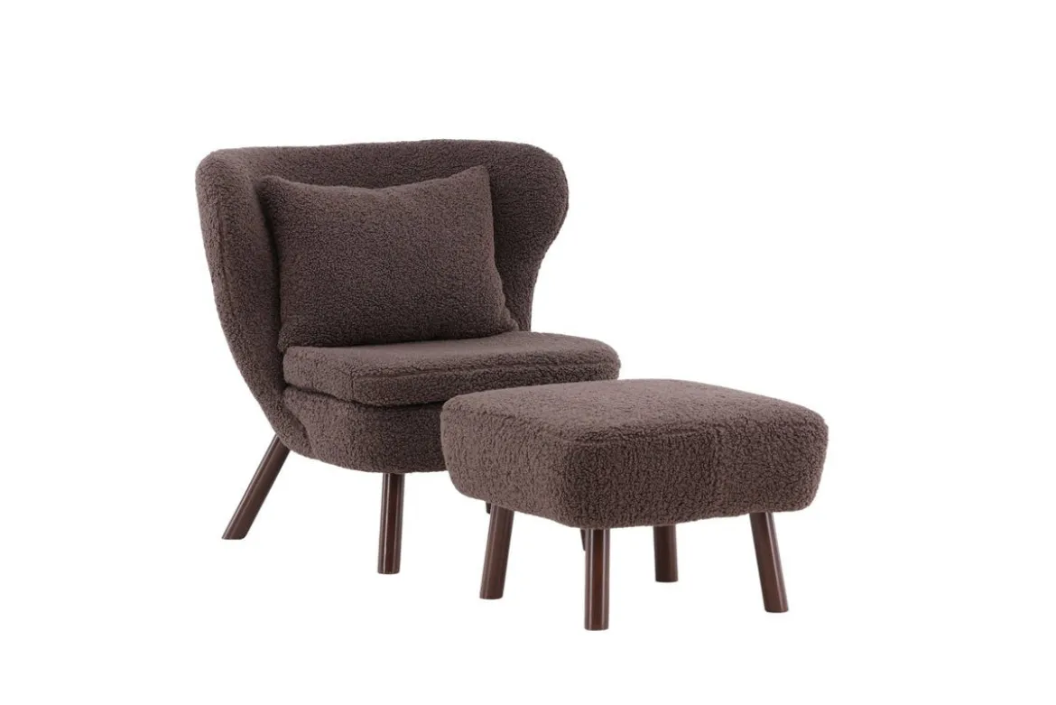 Designer Lounge Sessel Eldvik – Teddy-Optik Braun