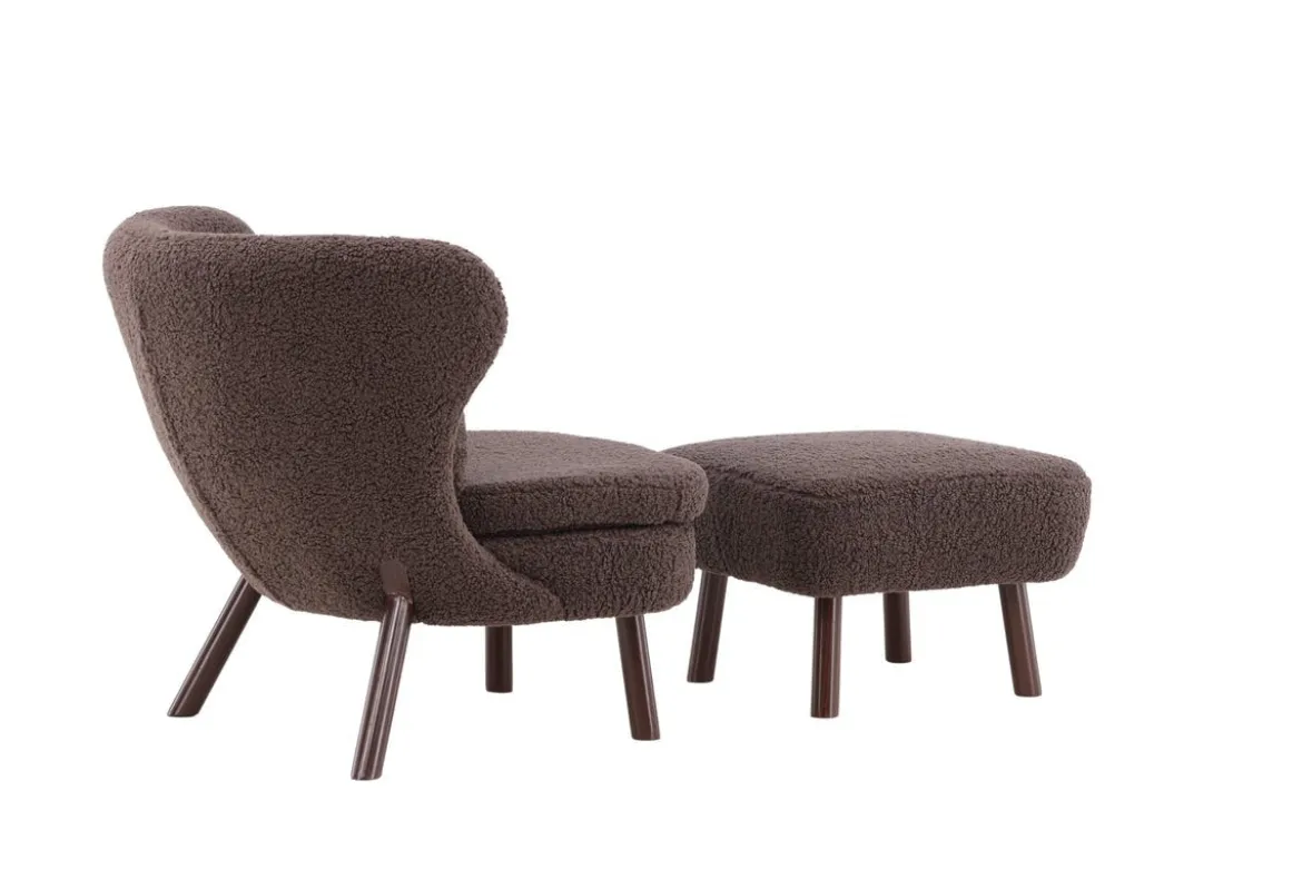Designer Lounge Sessel Eldvik – Teddy-Optik Braun