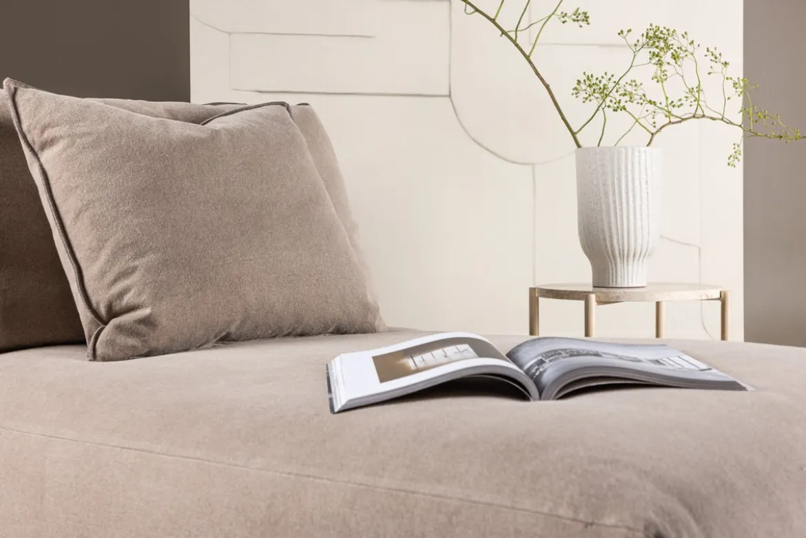 Designer Lounge Sessel Lanzia – Braun mit Leinenoptik