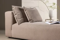Designer Lounge Sessel Lanzia – Braun mit Leinenoptik